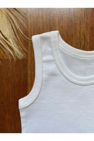 %100 Organik Pamuk 3'lü Beyaz Bebek Atlet Çıtçıtlı Zıbın Body - 3
