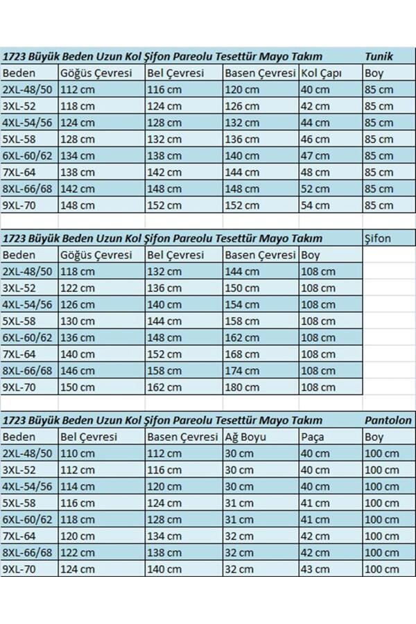 1723 Büyük Beden Uzun Kol Şifon Pareolu Tesettür Mayo Takım - Yaprak Desen Hardal - 2