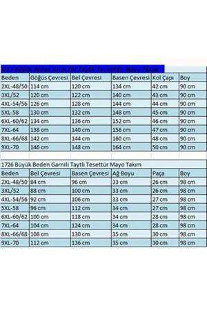 1732 Büyük Beden Balıkçı Yaka Fermuarlı Mayo - Yaprak Desen Hardal-Laci - 2