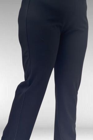 1741 Büyük Beden Kıstırma Biyeli Tesettür Mayo - Siyah - 3