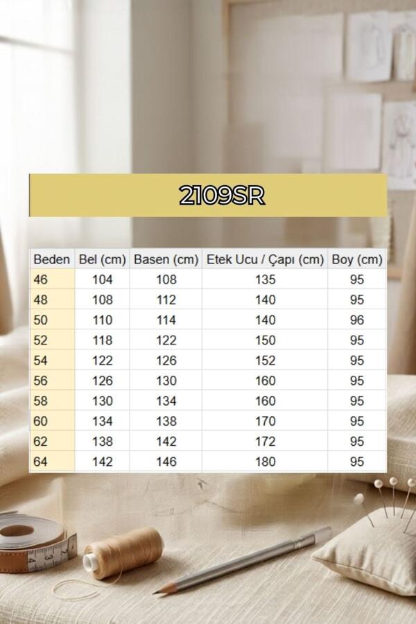 2109Sr Cepte Yıldız Düğme Detaylı Keten Etek - İndigo - 2