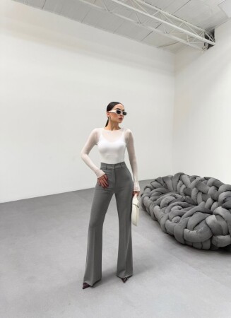 230 Gr Poly Viscose Full Lycra İspanyol Paça Pantolon - 3