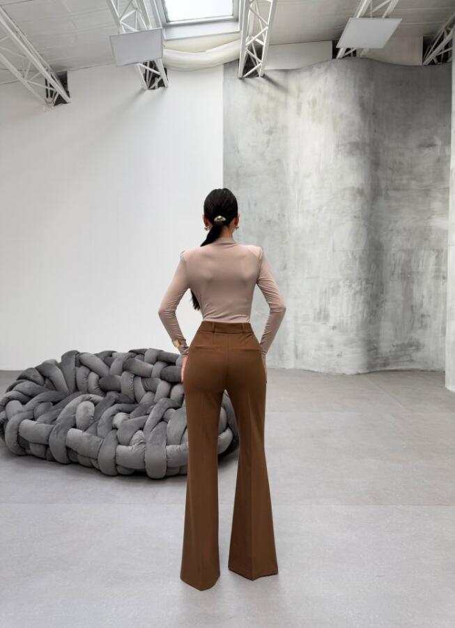 230 Gr Poly Viscose Full Lycra İspanyol Paça Pantolon - 2