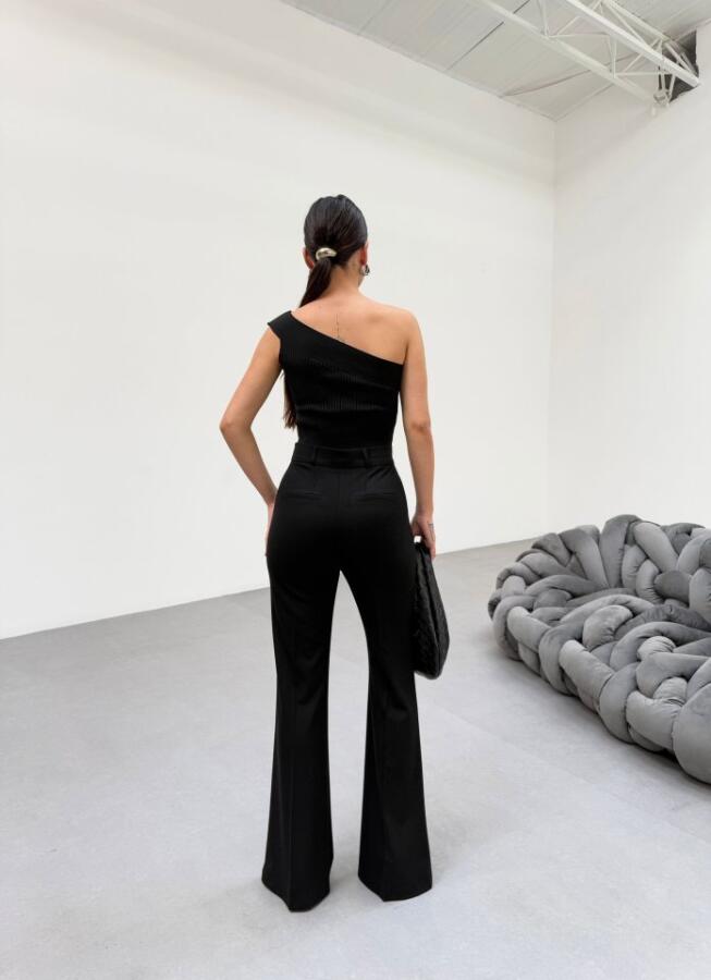 230 Gr Poly Viscose Full Lycra İspanyol Paça Pantolon - 2