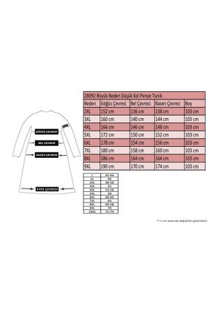 28092 Büyük Beden Düşük Kol Penye Tunik - İndigo - (1)