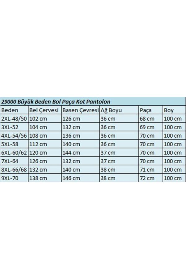 29000 Büyük Beden Bol Paça Kot Pantolon - Buz Mavi - 2