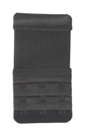 3 Adet Siyah Lastikli Sütyen Uzatma Agrafı Geniş 3 Kancalı Ek Aparat - 4