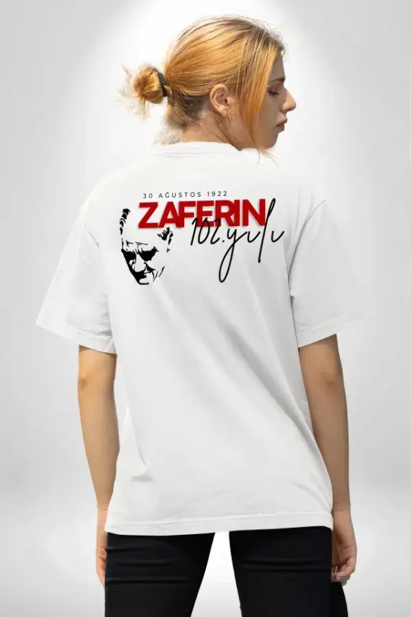30 Ağustos Unisex Baskılı T-shirt - Beyaz - 3