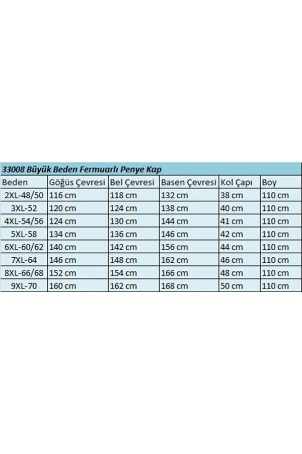 33008 Büyük Beden Fermuarlı Penye Kap - Siyah - 2