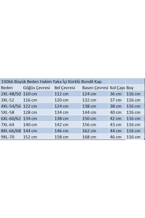 33066 Büyük Beden Hakim Yaka İçi Kürklü Bondit Kap-Pudra - 2