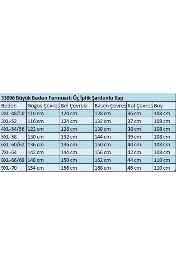 33096 Büyük Beden Fermuarlı Üç İplik Kap - Antrasit - 2