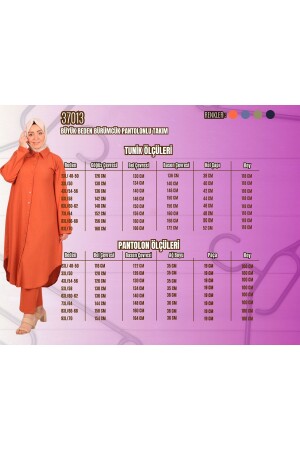 37013 Büyük Beden Bürümcük Pantolonlu Takım - Lacivert - 2