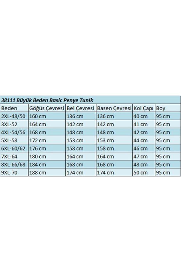 38111 Büyük Beden Basic Penye Tunik - Mor - 2
