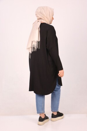 38111 Büyük Beden Basic Penye Tunik - Siyah - 3