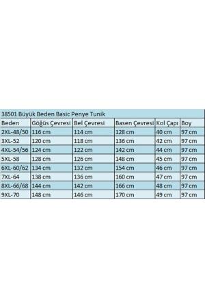 38501 Büyük Beden Basic Penye Tunik - Gri - 2