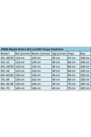 39000 Büyük Beden Yüksek Beli Lastikli Bol Paça Penye Pantolon - İndigo - 2
