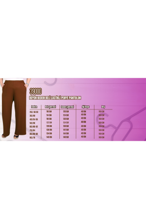 39000 Büyük Beden Yüksek Beli Lastikli Bol Paça Penye Pantolon - Lacivert - 2