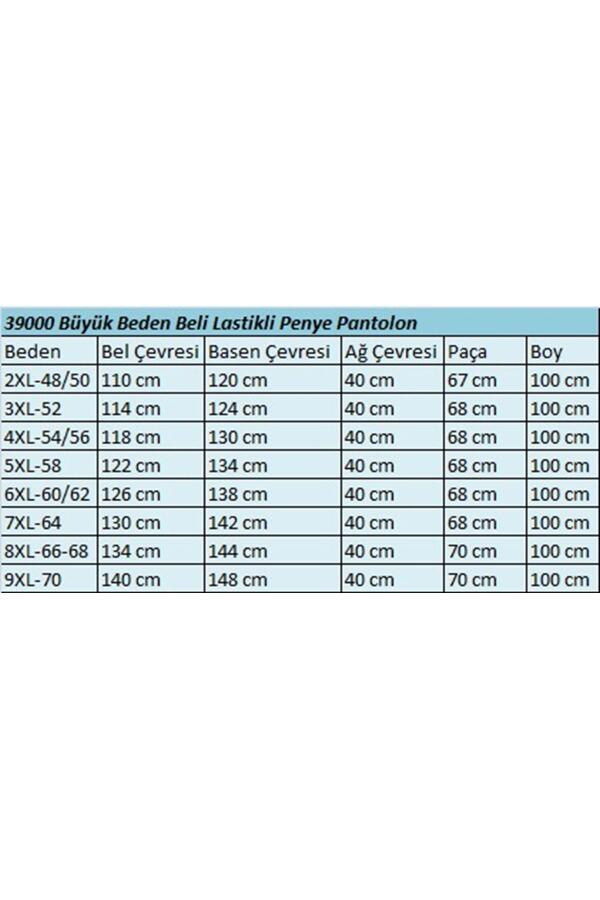 39000 Büyük Beden Yüksek Beli Lastikli Bol Paça Penye Pantolon - Mor - 2