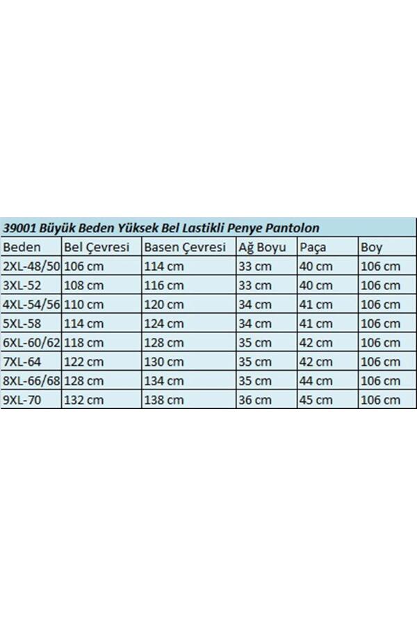 39001 Büyük Beden Yüksek Beli Lastikli Penye Pantolon - Haki - 2