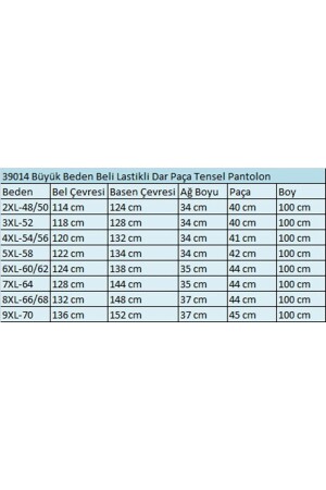 39014 Büyük Beden Beli Lastikli Dar Paça Liyosel Pantolon-Koyu Mavi - 2