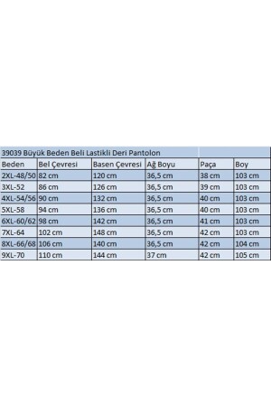 39039 Büyük Beden Beli Lastikli Deri Pantolon-Siyah - 2