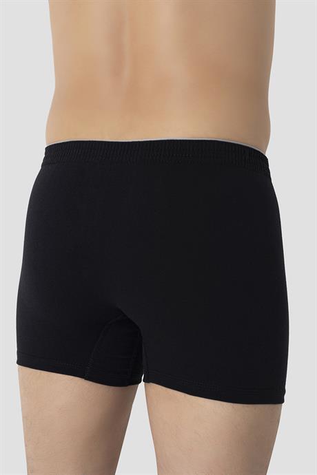 3'lü Paket Erkek Büyük Beden Boxer Siyah %100 Pamuklu Penye Geniş Kalıp Battal Boy İç Çamaşırı - 5