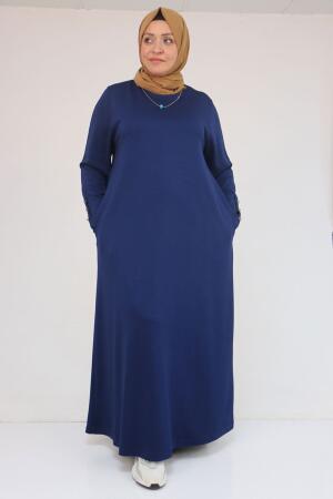 42031 Büyük Beden Cepli Patlı Oysho Elbise - Siyah - 