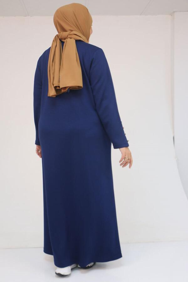 42031 Büyük Beden Cepli Patlı Oysho Elbise - Siyah - 3