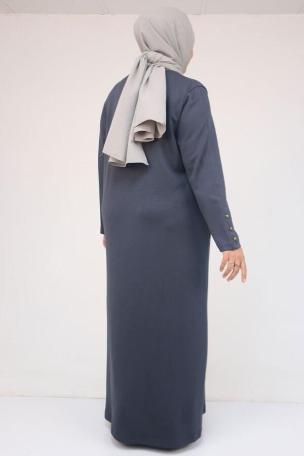 42031 Büyük Beden Cepli Patlı Oysho Elbise - Siyah - 3