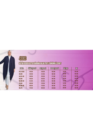 43003 Büyük BedenKeten Airobin Kalın Patlı Dökümlü Ceket - Lacivert - 2