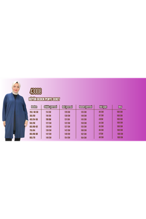 43008 Büyük Beden Penye Ceket - Koyu Petrol - 2