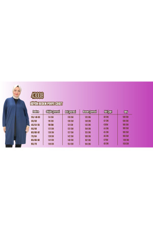 43008 Büyük Beden Penye Ceket - Lacivert - 2