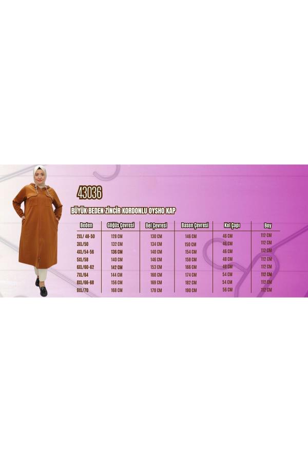 43036 Büyük Beden Zincir Kordonlu Oysho Kap - Siyah - 2