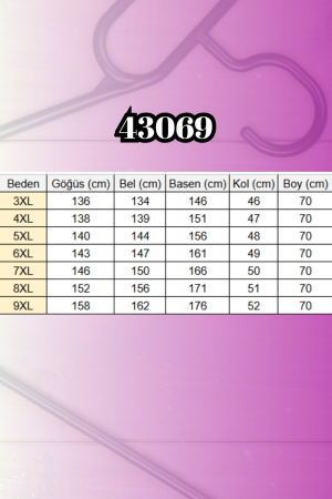 43069 Büyük Beden Eteği Ribanalı Üç İplik Ceket - Lacivert - (1)