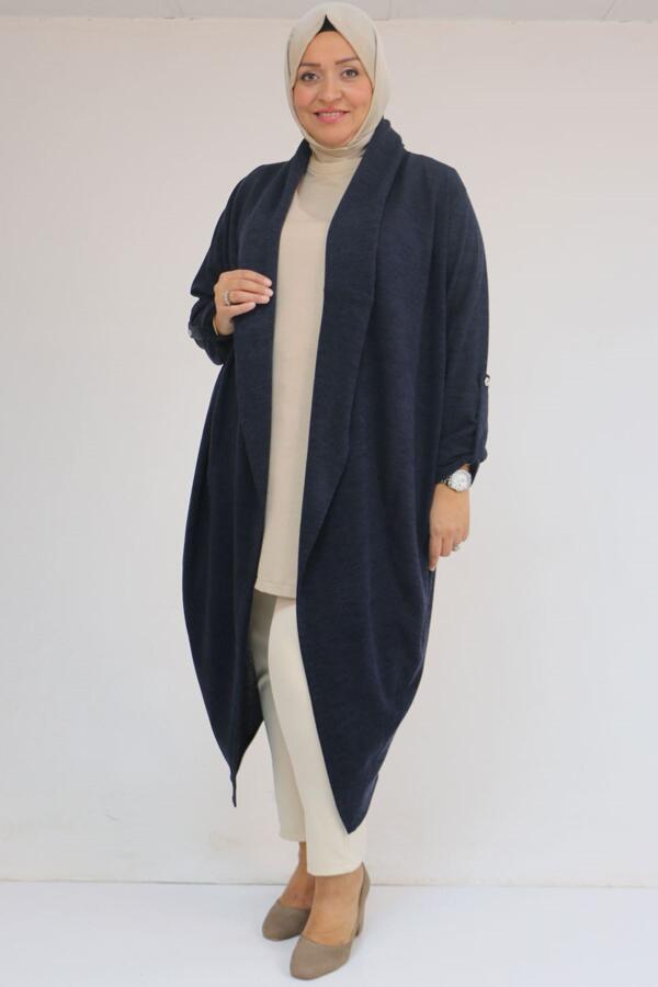 43093 Büyük Beden Kalın Patlı Mir Ceket - Lacivert - 1