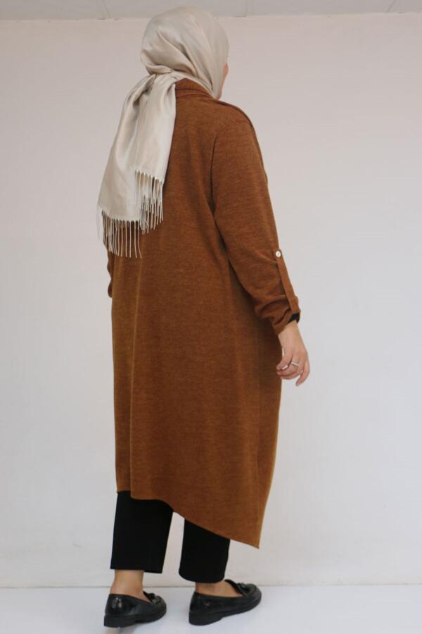 43093 Büyük Beden Kalın Patlı Mir Ceket - Taba - 3