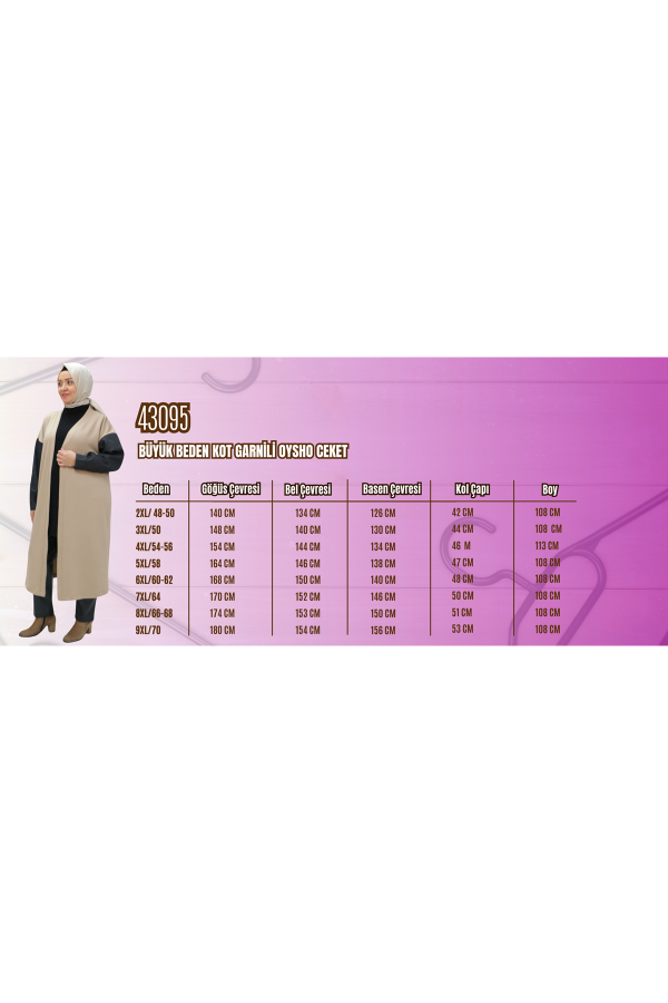43095 Büyük Beden Kot Garnili Oysho Ceket - Siyah - 2