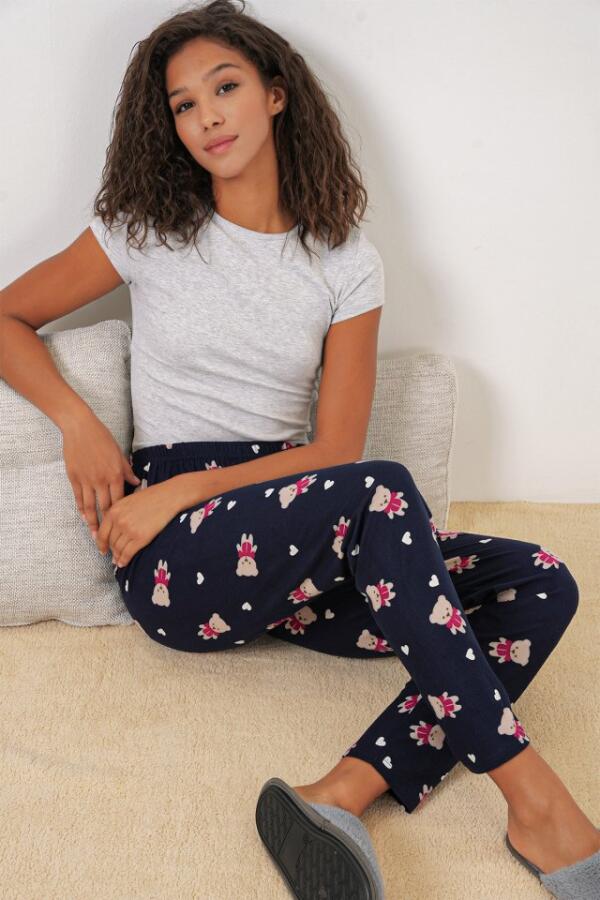 4323 Desenli Pijama Altı - L. Lacivert - 1