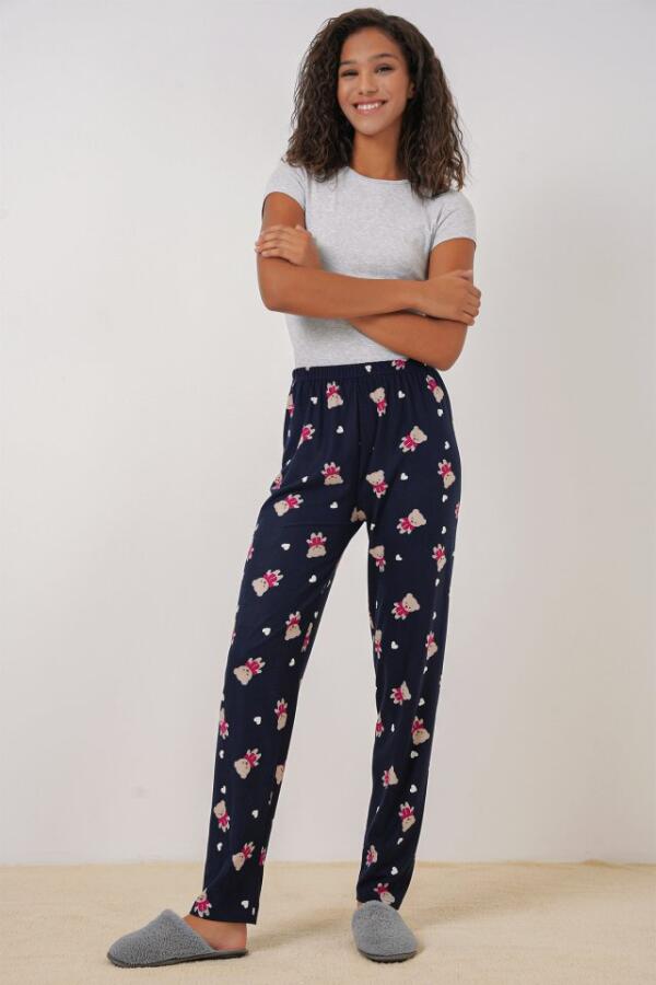 4323 Desenli Pijama Altı - L. Lacivert - 2