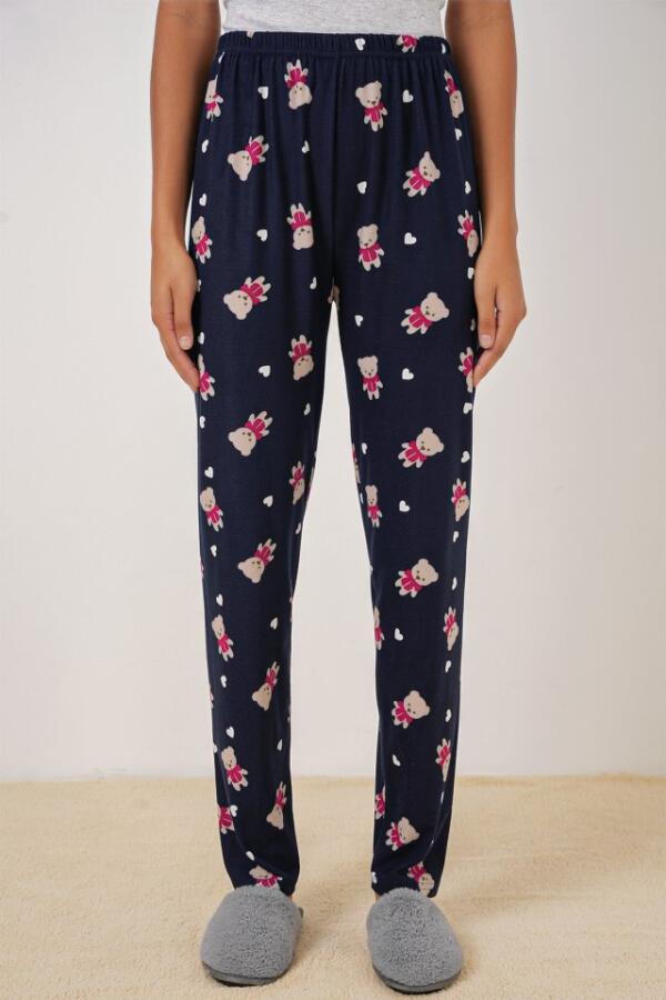 4323 Desenli Pijama Altı - L. Lacivert - 3
