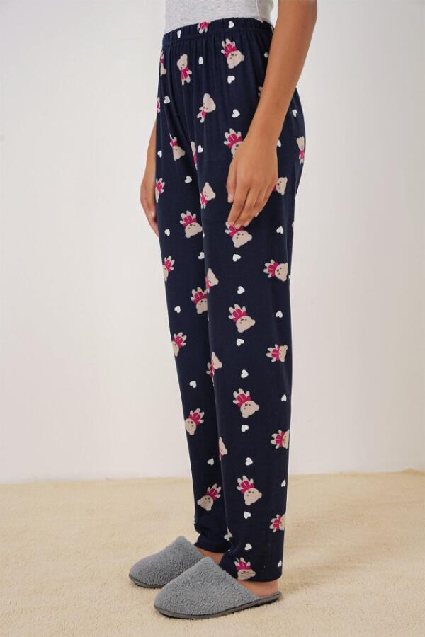 4323 Desenli Pijama Altı - L. Lacivert - 4