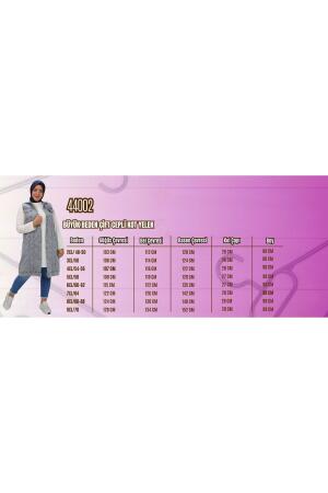 44002-1 Büyük Beden Çift Cepli Sprey Taşlama Detaylı Kot Yelek - Lacivert - (1)