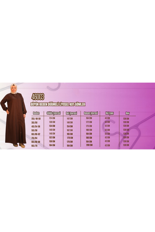 46003 Büyük Beden Mevlana Ferace-Kiremit - 2