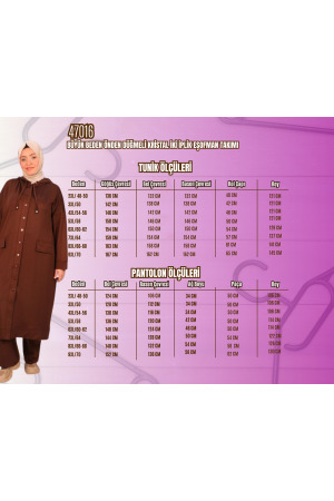 47016 Büyük Beden Önden Düğmeli Kristal İki İplik Eşofman Takımı-Kiremit - 2