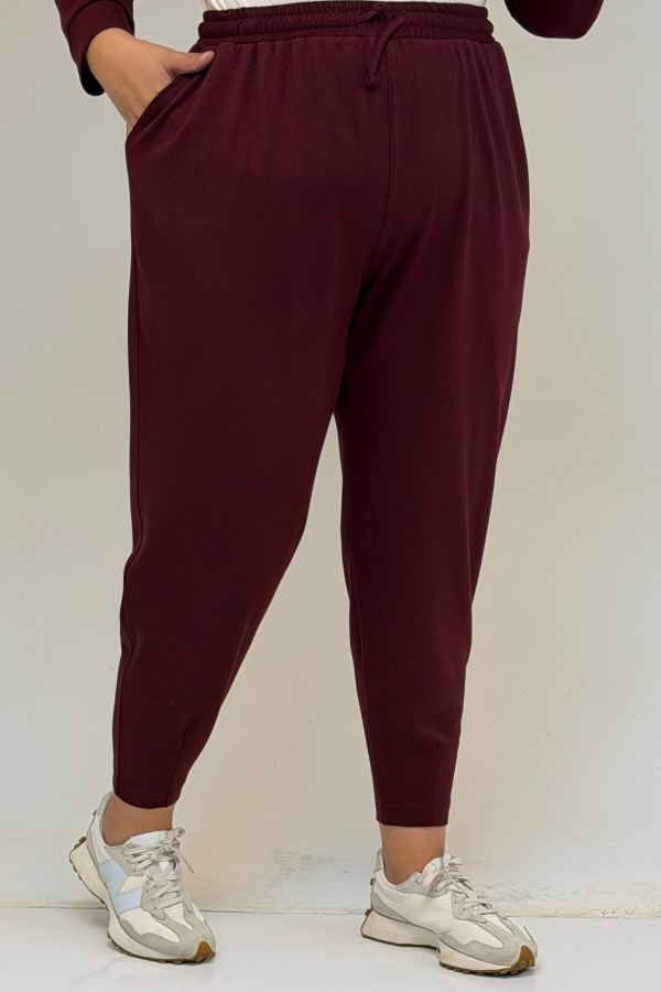 47068 Büyük Beden Çıtçıt Detaylı Modal Tunik - Bordo - 3