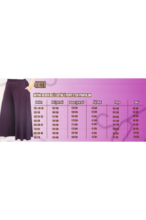 49003 Büyük Beden Beli Lastikli Penye Etek Pantolon - İndigo - 2
