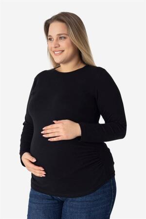 4'lü Paket Renkli Uzun Kollu Hamile Tişört Pamuklu Likralı Yumuşak ve Esnek Kumaş - Arma Yıldız (1)