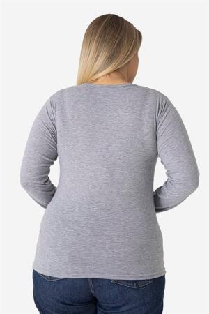 4'lü Paket Renkli Uzun Kollu Hamile Tişört Pamuklu Likralı Yumuşak ve Esnek Kumaş - 6