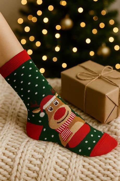 4'lü Paket Unisex Yılbaşı Çorap Renkli Soket Çorap Yeniyıl - 5