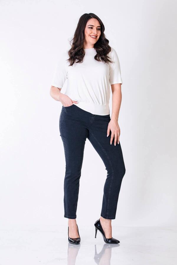 5 Cep Denim Pantolon Gri - 5
